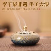 非遗大漆香薰炉纯铜香炉家用室内熏香炉茶道檀香炉盘香炉香篆套装