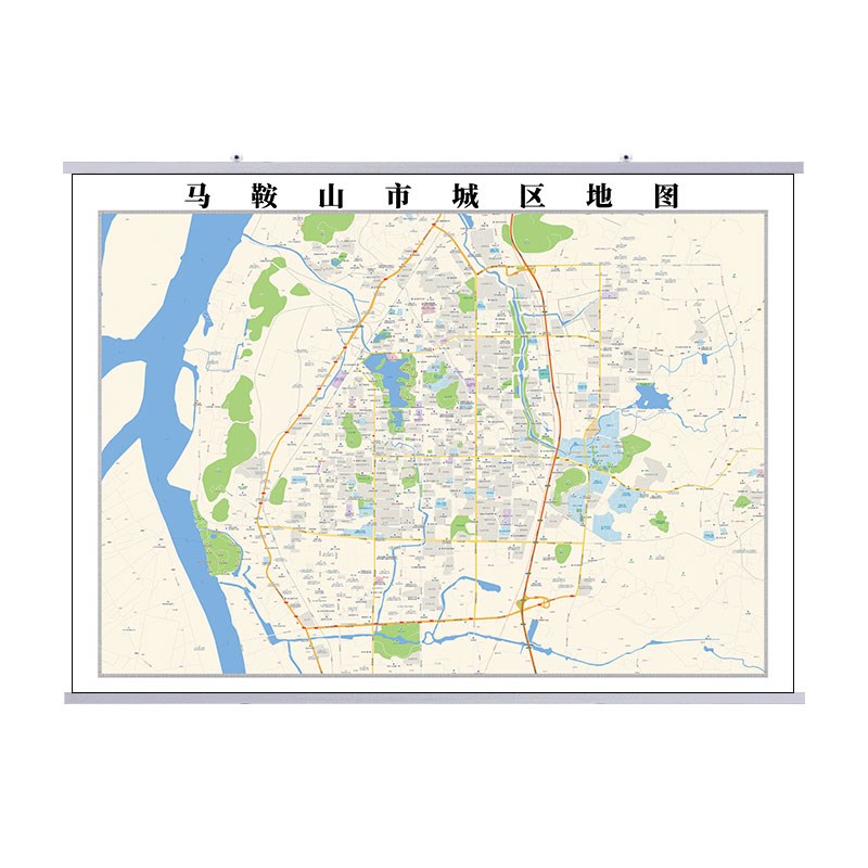 c马鞍山2021市区地图墙贴定制城区街道图新版卫星电子