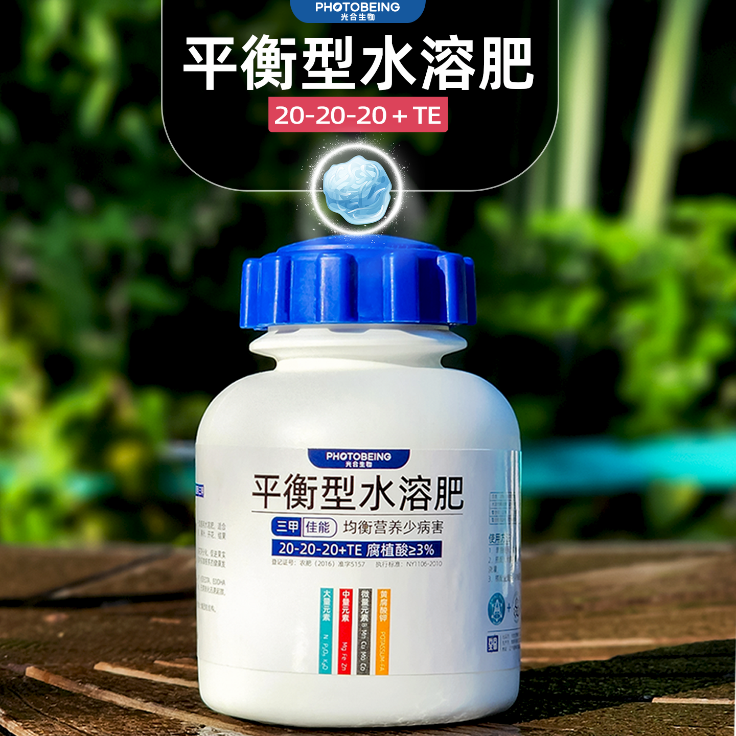 平衡型水溶肥氮磷钾大量元素20-20-20肥料花多多营养液1号花肥