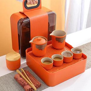 旅行套L003功夫茶具陶瓷快客杯户外营收纳盒装 便露携式 商务品礼伴