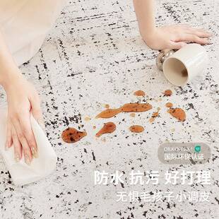 现代简室约防水防滑污客打厅地毯耐脏易理茶几毯满铺客厅地毯防卧