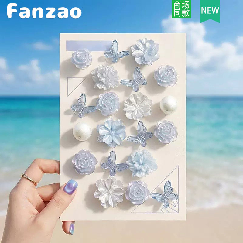 2026爆款芭蕾鞋高级洞洞鞋diy配件立体花朵珍珠鞋花装饰鞋扣百搭