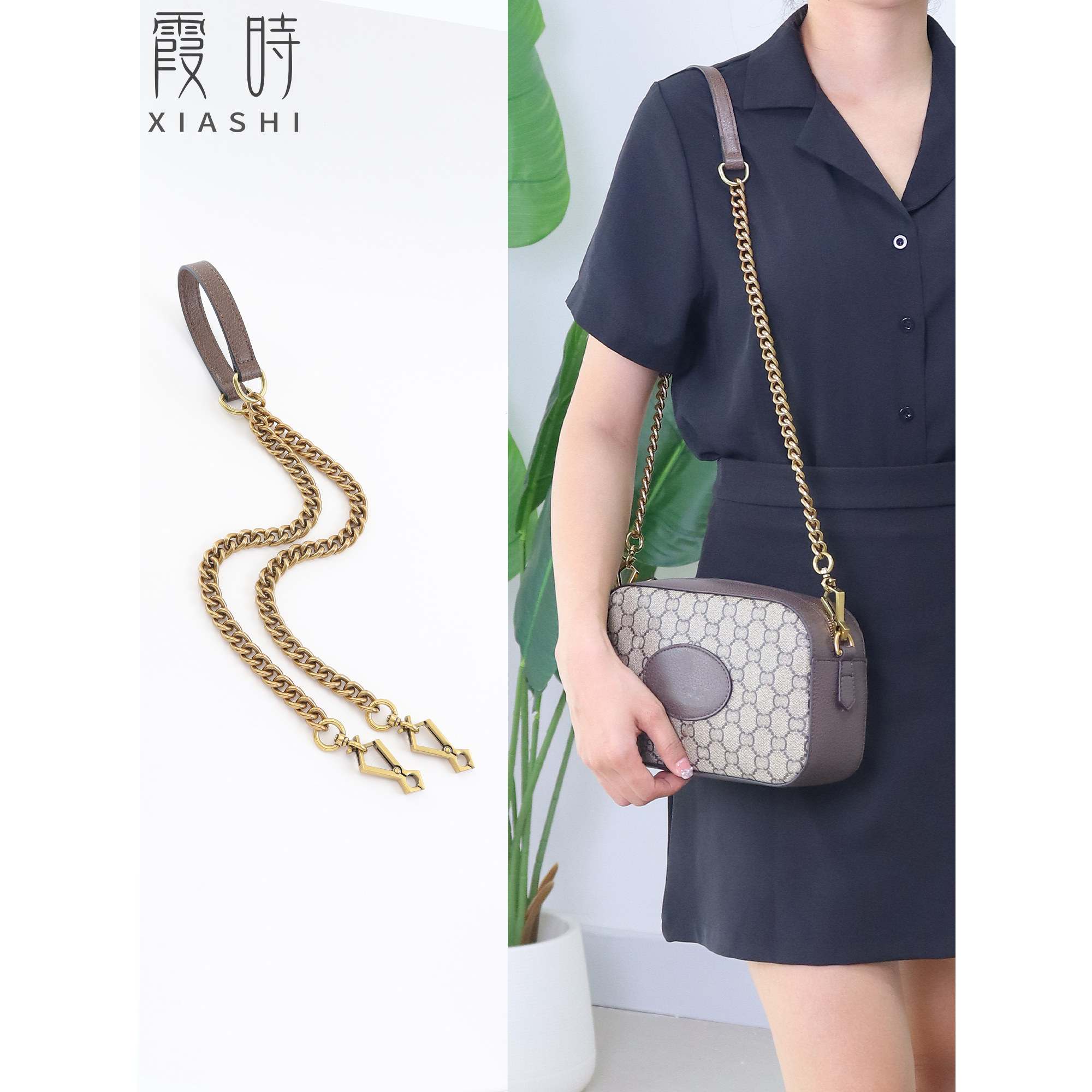 适用gucci虎头相机包肩带配件包包链条单买腋下斜挎改造替换包链