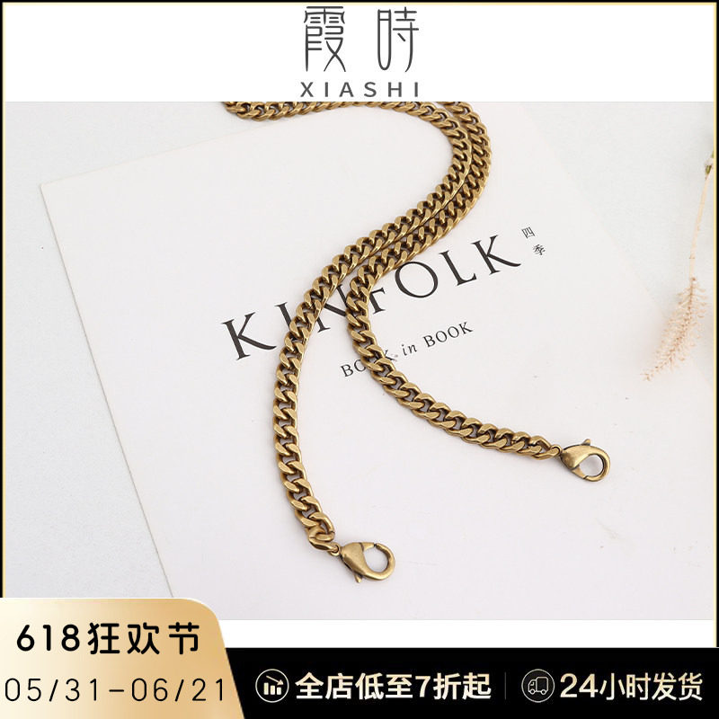 复古铜色链条 适用圣罗兰ysl钱包woc包链子替换斜挎肩带包带配件