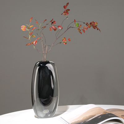 仿真假树叶秋色玻璃插花造景摆件