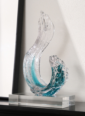 轻奢艺术琉璃风生水起招财现代玄关电视柜酒柜博古架摆件乔迁礼物