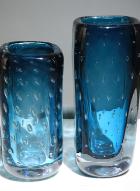 轻奢花瓶蓝色摆件现代