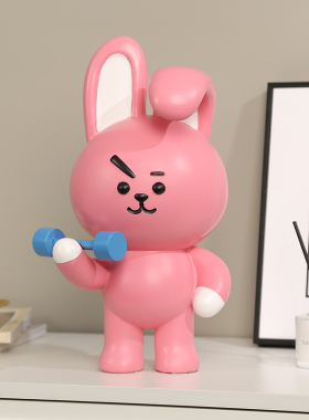 潮玩粉红兔子卡通可爱摆件