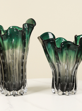 玻璃花瓶艺术风样板房电视柜摆件