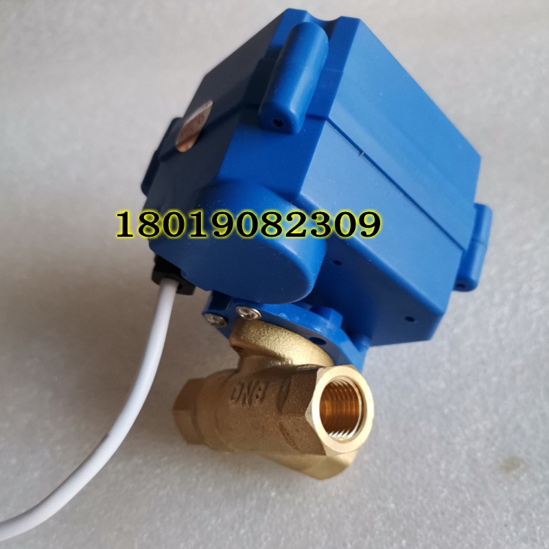 微型电动阀门CWX-15N CR02 DC9-24V铜DN8三通L型换向球阀三线控制