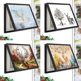 电表箱装饰画免打孔家用家庭餐厅开关盒变电箱挂件电源中式可推拉