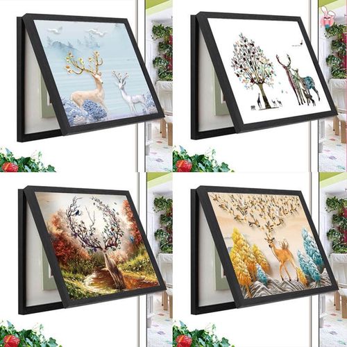 电表箱装饰画免打孔家用家庭餐厅开关盒变电箱挂件电源中式可推拉