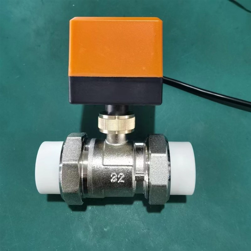 PPR电动阀220V24太阳能4分6分纯铜丝扣二通球阀阀门微型电动水阀