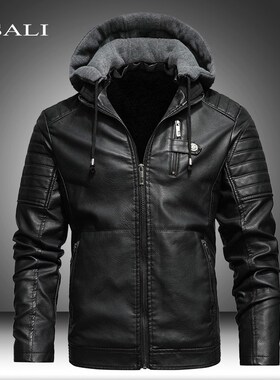 Men for leather Jacket Winter Coat Slim fit Jackets Biker