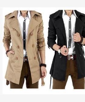 Medium and long style double-breasted trench coat for men 20