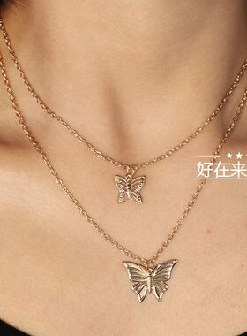 Female creative butterfly necklace temperament accessories
