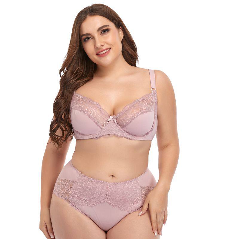 Fat Lady Bra Set D Cup Plus Size Women briefs Brassiere 套装