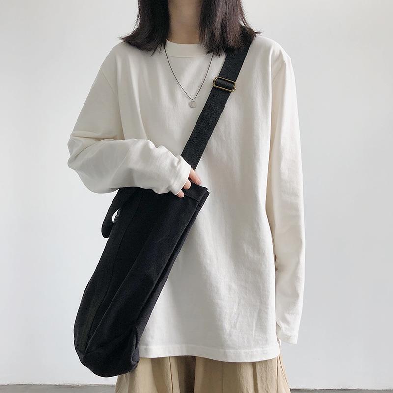 简遇luck品质女装秋季韩国女装宽松长袖T恤女新款白色学生内搭打