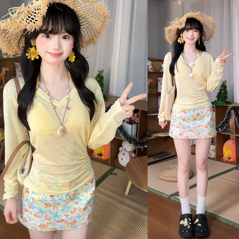 夏季罩衫上衣初夏绝美裙子套装甜妹小个子2026超火夏装搭配一整套