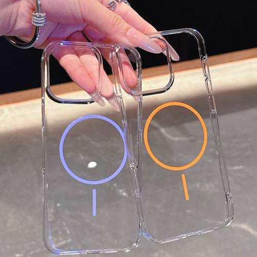 ins风透明磁吸苹果系列高透硬壳