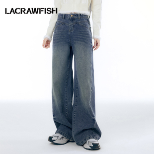 拖地长裤 爱心烫钻宽松显瘦阔腿牛仔裤 新款 女 CRAWFISH2024冬季