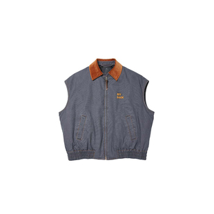 chrisoubydan欧阳丹2025秋冬新款LOGO刺绣夹棉牛仔洗水马甲