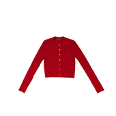 chrisoubydan欧阳丹2025早秋新款 口羊毛针织开衫 徽标装 饰袖