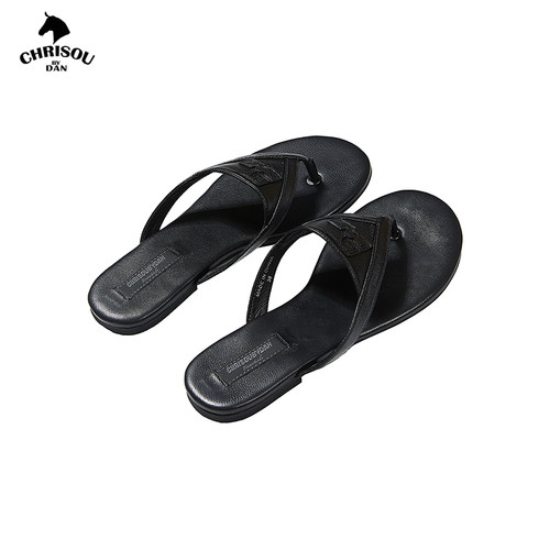 chrisoubydan欧阳丹2025早秋限定系列新款羊皮质夹脚方根拖鞋