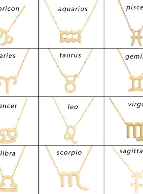 12 Zodiac alloy pendant gold silver choker women necklace