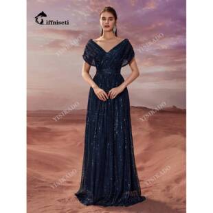 Plus size Sexy Backless evening Gown Birthday party dress