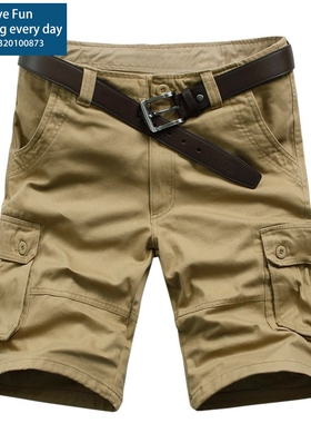 Summer Men's Army Cargo Work Casual Bermuda Shorts男工装
