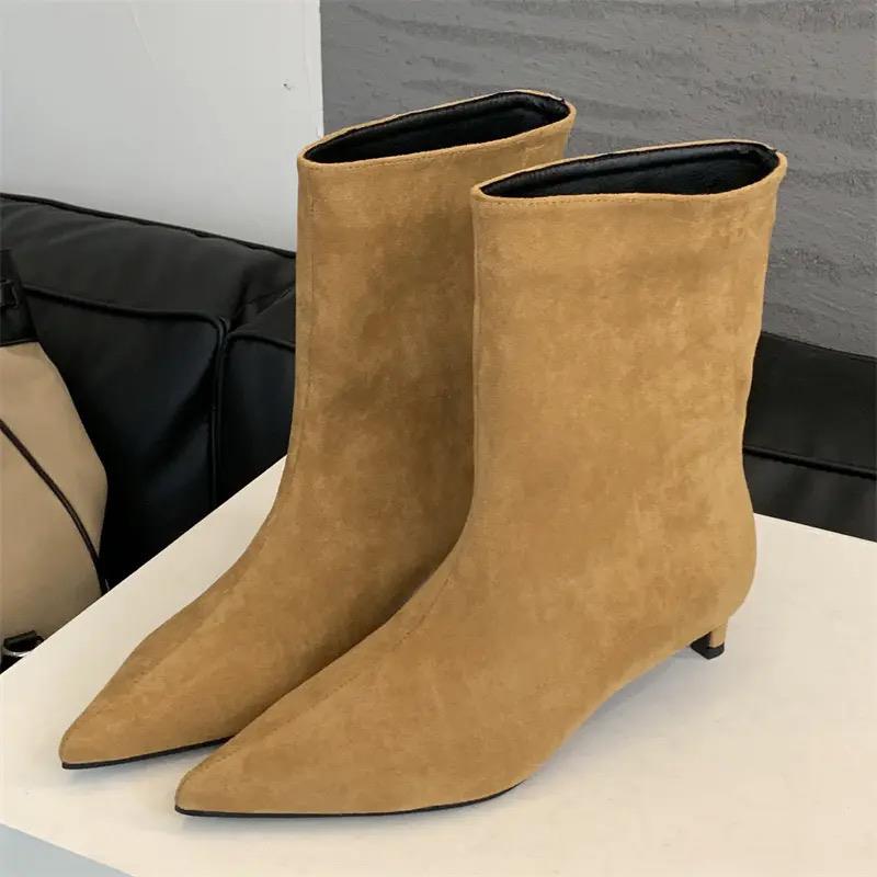Autumn Winter Ankle Boots Women Heel Shoes SHort Botas