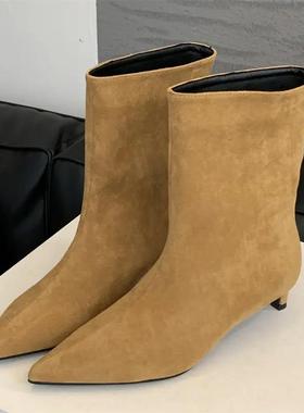 Autumn Winter Ankle Boots Women Heel Shoes SHort Botas