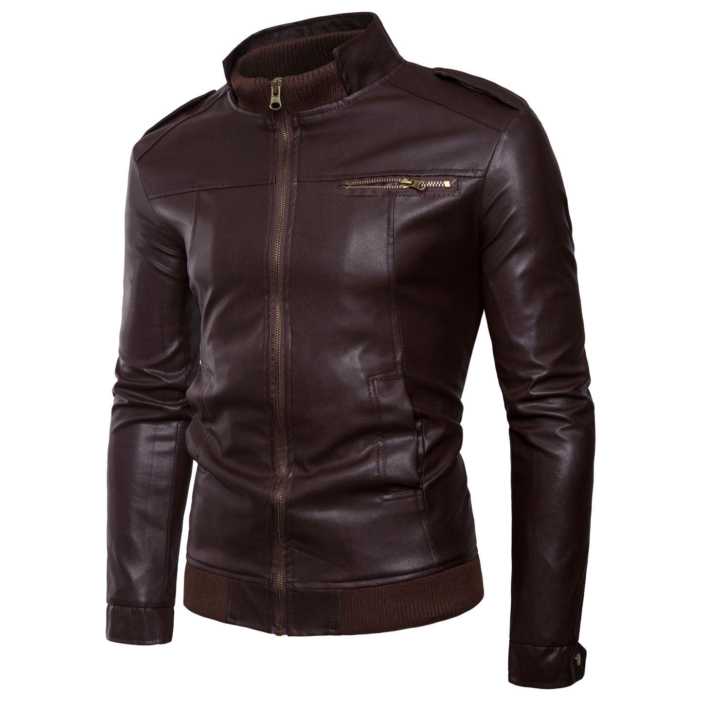 男立领保暖防水外套Leather Jacket Autumn Coat For men Jackets图片
