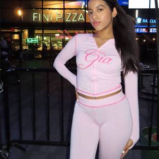 Top Solid Set套装 Tight Sexy Hooded Short Color Fashion 2025