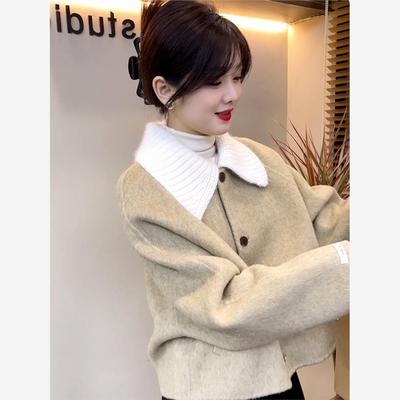 春季短款翻领大衣富家千