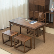 Bàn ăn gỗ óc chó màu đen căn hộ nhỏ hiện đại đơn giản nhẹ nhàng sang trọng bàn cơm phòng khách hình chữ nhật bàn ăn kết hợp bàn trà hiện đại