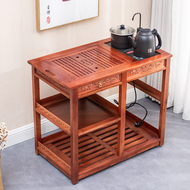 Bàn trà hộ gia đình bàn trà nhỏ bằng gỗ nguyên khối xe đựng trà bằng gỗ gụ bàn trà kiểu Trung Quốc mới ấm đun nước tích hợp tủ trà đơn giản bàn trà mặt đá chân gỗ