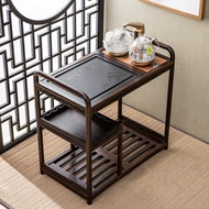 Bàn trà hộ gia đình bàn trà nhỏ bằng gỗ nguyên khối xe đựng trà di động gỗ đàn hương đen bàn trà kiểu Trung Quốc mới ấm đun nước tích hợp tủ trà bàn kim cương