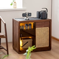 Bắc Mỹ óc chó đen tủ trà gỗ nguyên khối di chuyển bằng gỗ căn hộ nhỏ nước thanh bàn trà nước sôi bàn trà bên tủ bàn trà mặt đá