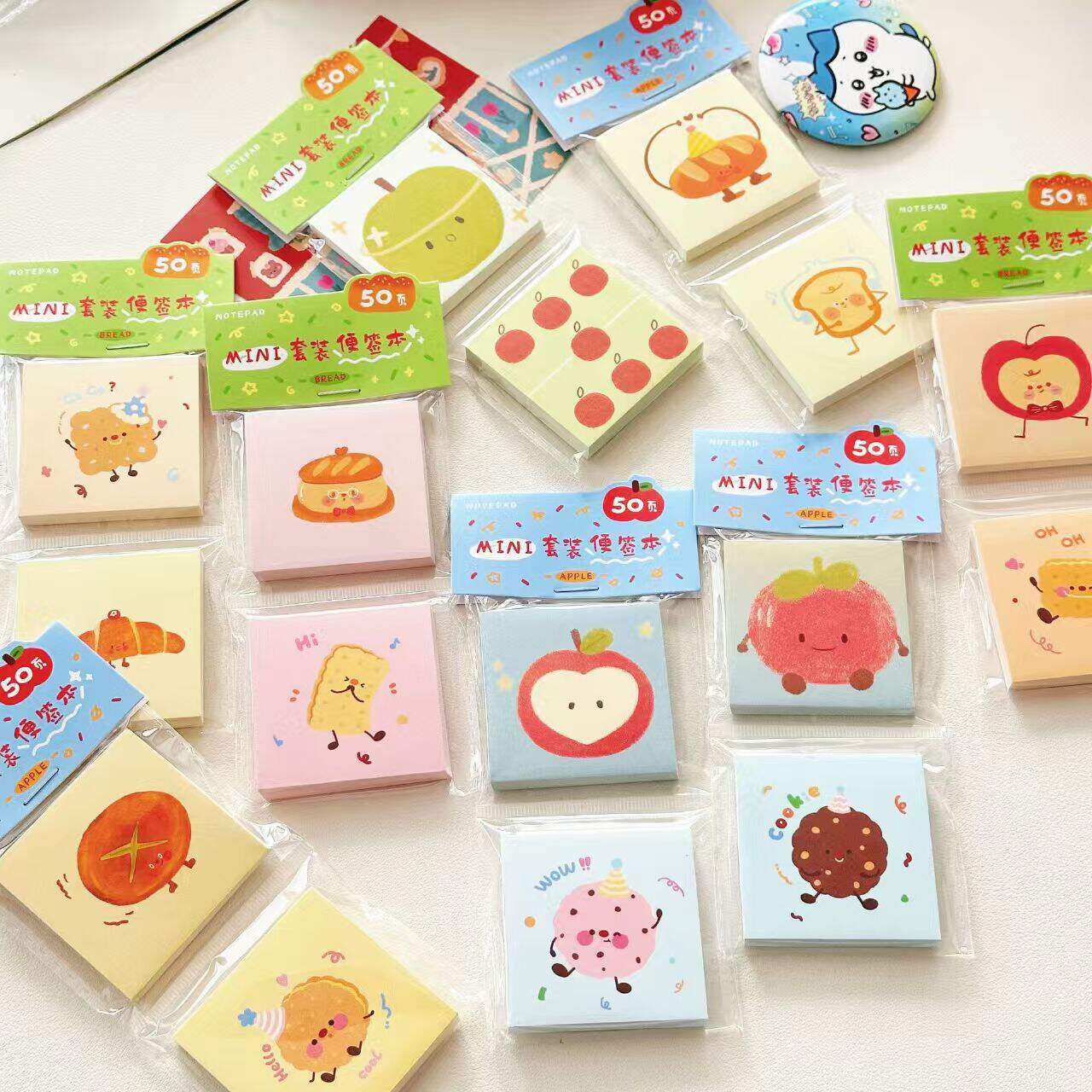 小鼻嘎系列食物系列迷你便签本两件套记事学习笔记手账拼贴素材