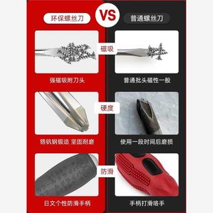 福冈螺丝刀十字一字超硬工业级改刀强磁平口梅花小起子精密螺丝批