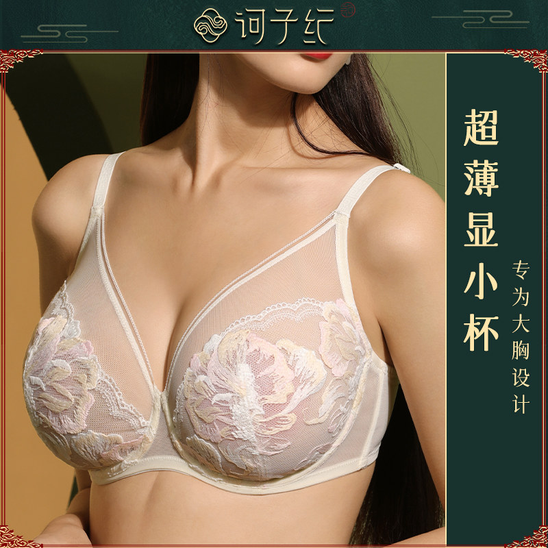 诃子纪国风兔兔杯内衣大胸显小胸超薄款收副乳防下垂秋文胸女套装