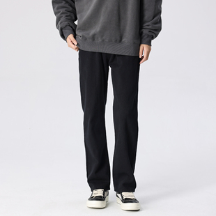 新因素潮牌基础款弹性黑色牛仔裤男女宽松休闲百搭Cleanfit直筒裤