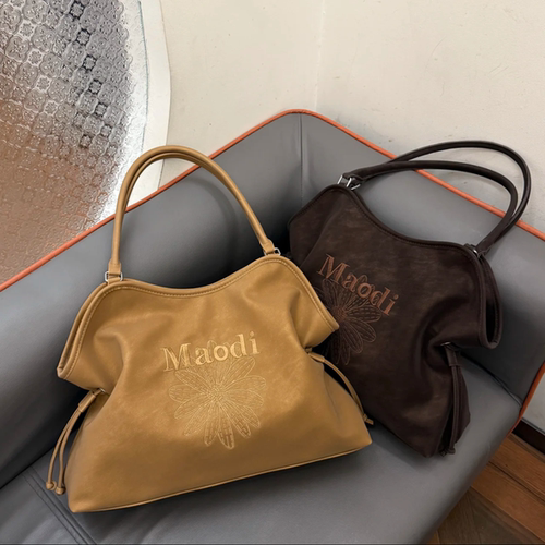 韩国复古刺绣花朵托特包包女