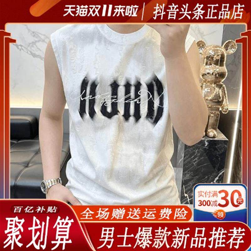 枫善服饰Amphelisia/夏季男士休闲修身个性圆领薄款宽松无袖背心