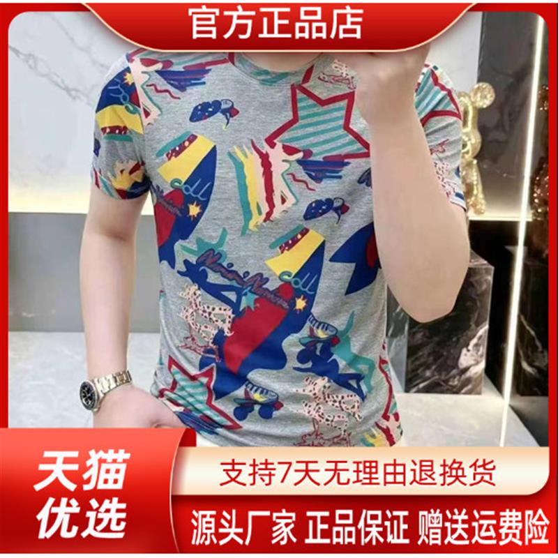 云枢优衣馆LMVQ欧货轻奢短袖夏季新款男气质短袖T恤显瘦休闲半袖