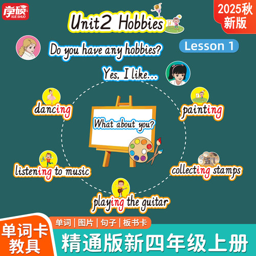 2025新人教精通版四年级单词卡片