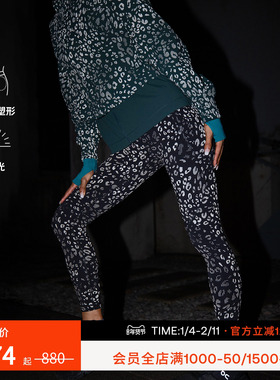 Sweaty Betty Power 黑色反光豹纹九分紧身裤 25SB5400R$78