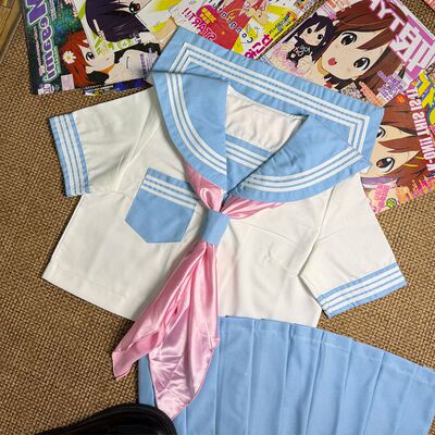 喵喵酱复刻Bodyline八色基础蓝色短袖JK水手服制服学院套装